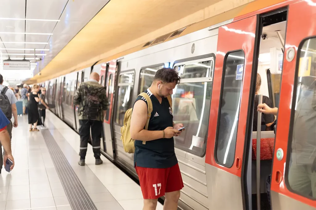 A metro station.