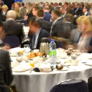 Participants at a breakfast session