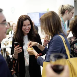Participants at a Mix and Mingle networking event.