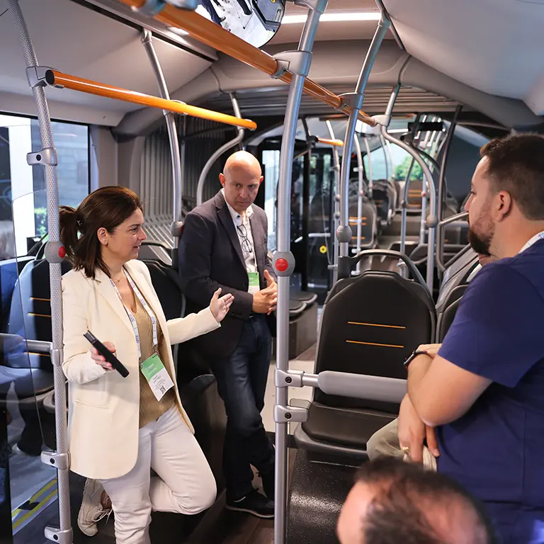 participants inside a bus at the UITP Summit